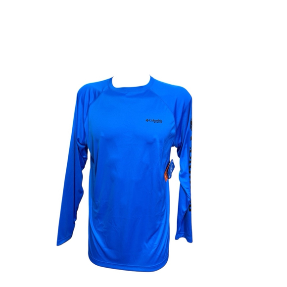 Men's Columbia Long Sleeve Shirt Size L Blue - Picture 1 of 4